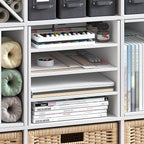 Furinno Cubicle Cube Insert, 3-Shelf Cube Organizer, 3-Tier Shelf Accessory, Fits into Furinno Triple Thick Cubes, IKEA Kallax, for Organizers and Storage, White