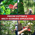 Electric Pruning Shears with Pole, 2-in-1 Cordless Pruning Shears 1.6" with SK7 Blade,8FT Reach,800W Brushless Motor,2 x 21V 2000 mAh Batteries,6–10Hs,Tree Branch Cutter for Gardening Pruning