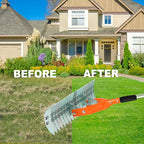 Thatch Rake,15" Lawn Dethatcher Rakes,Dead Grass Remover,Manual Dethatching Rake with Adjustable Length Handle,Scarifier Rake,Thatching Rakes for Lawns Grass Loosening Soil