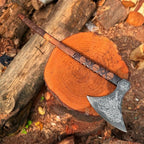 MDM-012 Custom Hand Forged Viking Axe Real Tomahawk Viking Hatchet Beared Camping Axe, 5160 HIGH Carbon Steel Blade, Throwing Set Vintage Ax Viking Gift for Him - Viking Gifts (largegardzilax)