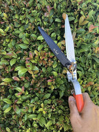 QY-741F Flower Bed and Grass Shear - Extra Sharp Garden Hand Pruners, Easier Cutting, Comfortable Ergonomic, Less Effort - Gardening Scissors for Men & Women , Orange