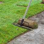 15 Inch Wide Bow Rake, 16 Steel Tines Metal Head Rake Tool with Stainless Steel Handle, Adjustable Long Handle Garden Rake for Loosening Soil Leveling Mulch Gathering Lawns Leaves