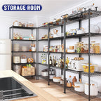 Romorgniz Storage Shelves Adjustable Metal Shelving Unit 5 Tier Wire Shelving,1010LBS Pantry Shelves Sturdy Steel Wire Shelf for Laundry Bathroom Kitchen Pantry, 13.6" D x 21.5" W x 59.4" H, 2PCS