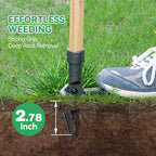 Weed Puller Stand-Up Weed Puller Tool with Long Handle & 4-Claw Steel Head Manual Weed Remover Tool for Lawn and Garden (Bamboo)