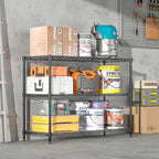 795LBS 3-Shelf Adjustable Storage Shelves 35.1" W x 14" D x 36" H Metal Shelving Unit Heavy Duty Wire Rack Small Organizer with Shelf Liners for Kitchen Pantry Bathroom Closet Garage Black