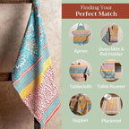 Maison d' Hermine Kitchen Towels Set of 3 100% Cotton 27.50" x 20" Reusable Cloth Tea Dish Towels Absorbent with Hanging Loop for Kitchen, Home, Dining, Cocktail Parties Spring/Summer (Marquise)