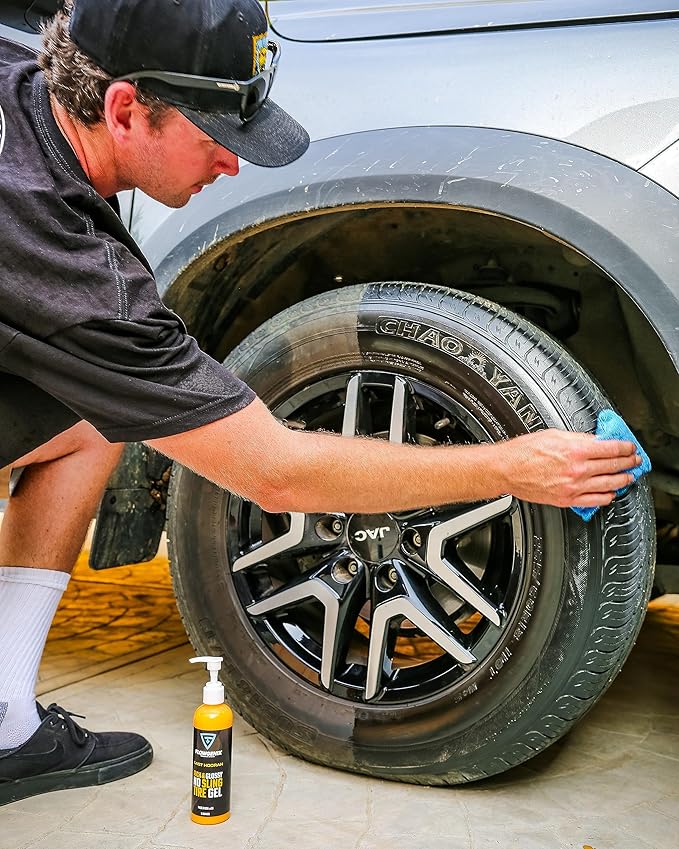 Grand Slam 3-Pack - Includes Tire Shine Gel (8oz), Car Scratch Remover (4oz), Water-Repellent Vinyl and Car Leather Protector (8oz), 2 Microfiber Towels