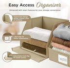 Storage Cubes – 12x12x10 Fabric Baskets for Organizing, Storage Baskets for Shelves, Open Front Fabric Bins, Closet Organizer Bins for Clothes, Towels, Sweaters, Linen – Brown, 3 Pack