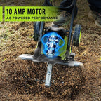 Steelite Electric Garden Tiller & Cultivator – 14-Inch 10 Amp Tilling Width, 4 Steel Tines, Foldable Handle & Adjustable Wheels | Compact Corded Rototiller for Effortless Soil Cultivation, Green