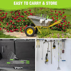 WORKPRO Rake, Small Rake for Leaves with 72” Adjustable Long Handle, 11 Steel Tines, Heavy Duty Metal Leaf Rakes for Garden, Lawn, Yard, Shrub, Flower Bed, Narrow Rakes 9" Wide Head for Tight Spaces