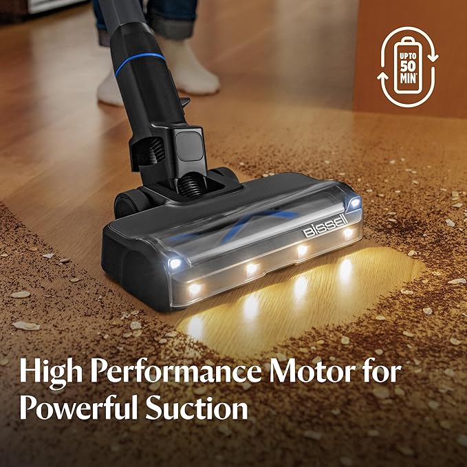 Bissell PowerClean FurGuard 280W Self-Standing Cordless Vacuum w/Self-Cleaning Brush Roll, Strong Suction, Removeable Battery, Wall Mount, Upholstery Tool & Bright Headlights
