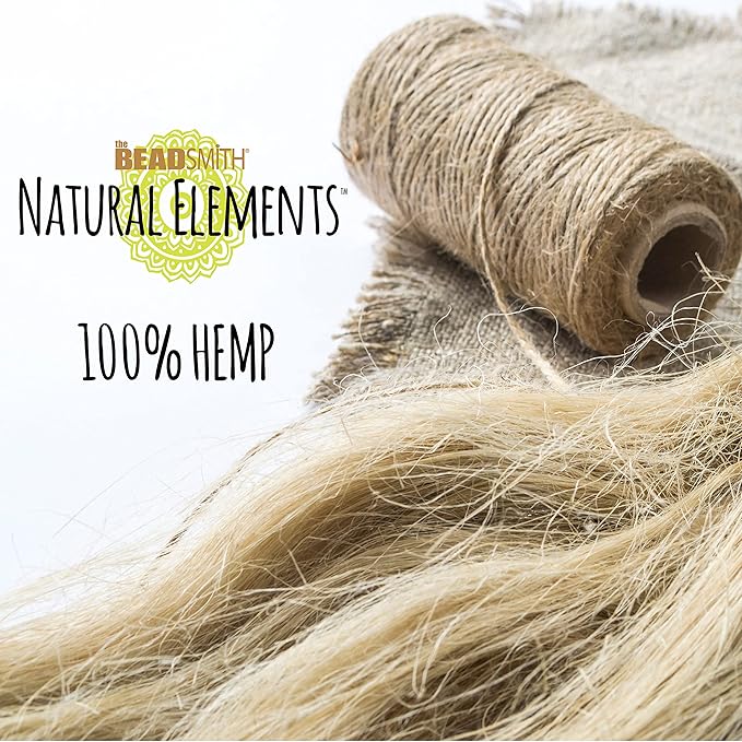 The Beadsmith 100% Hemp Cord – Natural Color – 1.5mm, 262 Foot Spool, 36LB Test Strength – Twine for Jewelry Making, Macrame, Paper Crafts, Gardening, Scrapbooking, Home Décor, DIY String Art & More