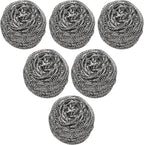 SCRUBIT 6 Pack Stainless Steel Scourers – Steel Wool Scrubber Pad Used for Dishes, Pots, Pans, and Ovens. Easy scouring for Tough Kitchen Cleaning.