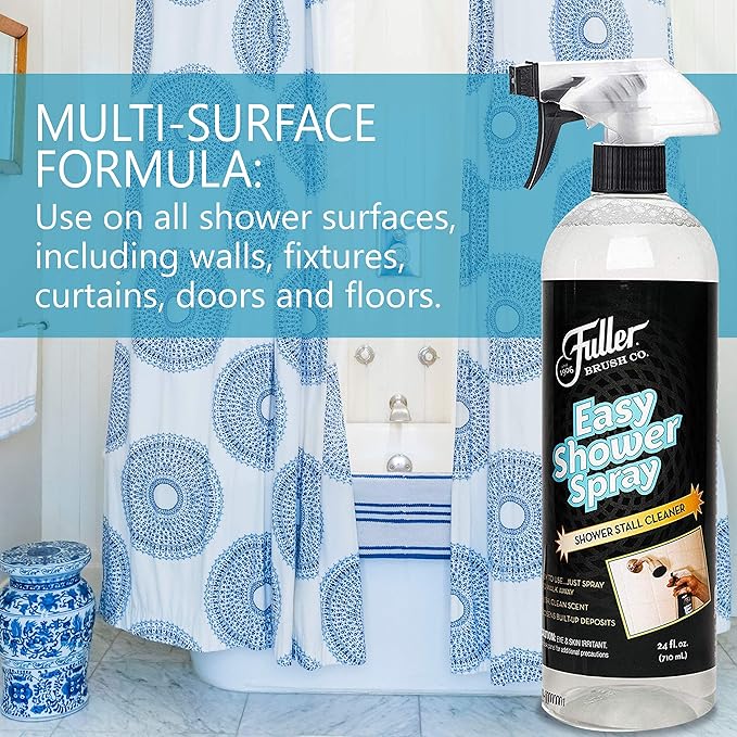 Fuller Brush Easy Shower Spray - No Scrub Shower Cleaner - Multi Surface Formula Keeps Surfaces Clean From Dirt, Soap Scum and Hard Water Stain Build Up Perfect for Shower Floors Walls (Pack of 6)