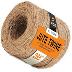 Jute Twine - 1 Ply Brown Roll 285 Feet Natural Jute String for Crafts, Packaging, Wrapping, Decorative Rope Cord for Hanging Ornaments