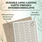 FEBU Swedish Dishcloths for Kitchen | 5 Pack Vintage Kitchen Reusable Paper Towels Washable | Swedish Dish Towels | Non-Scratch Cellulose Sponge Cloths | No Odor, Biodegradable Cleaning Cloths