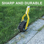 Wheel Rotary Edger Lawn Tool, Grass Edge Trimmer, Sidewalk Manual Lawn Edger, Strong 3 Sections Stainless Steel Handle with Cushion Grip, 58.3-Inch