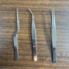 Stainless Steel Tweezers Set for Small Gardening and Kitchen, Multi-Purpose Tools Silver Tweezers (3Pcs, 6.22Inches / 6.33Inches / 6.4Inches)