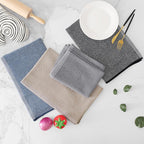 Homaxy Premium Kitchen Towels(18”x 28”, 8 Pack), Large Cotton Kitchen Hand Towels, Flat and Terry Dish Towels, 380 GSM Highly Absorbent Tea Towel Set with Hanging Loop, Mixed Color