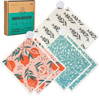 Harps&Seb Swedish Dishcloths for Kitchen Dishcloths - 6 Pack, Reusable Paper Towels with Clips, Super Absorbent Washable Non-Scratch Swedish Dish Towels, No Odor, Biodegradable