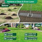 Lawn Leveling Rake with 36"x10" Ground Plate Heavy Duty, Oversized Yard Leveling Rake Tool for Soil - Adjustable Effort Saving Handle, Metal Landscape Lawn Leveler for Garden, Topdressing & Seeding