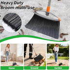 Still Bristle Broom to Sweep Snow, Heavy Duty Broom with Collapsible Handle, Ideal for Indoor Outdoor Hardwood Floors Kitchen Salon Camping Cat Pets Hair Home Room Office, Sturdy and Durable, Gray