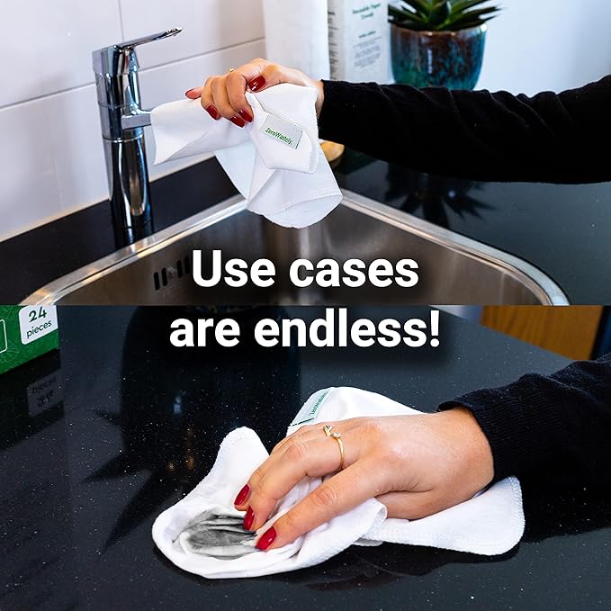 Reusable Paper Towels - Value Pack of 24 Paperless Paper Towels! - 100% Cotton, Super Soft, Absorbent, Washable and Made To Last