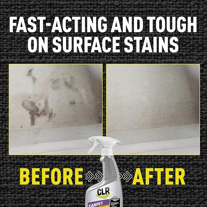 CLR Brands Automotive Carpet, Upholstery & Fabric Cleaner, 22 oz. Spray Bottle, Fast-Acting Stain Remover, Cleans Mud, Coffee, Ink, Blood and More, Automotive Carpet and Upholstery Cleaner