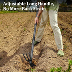 Adjustable Garden Hoe – Multi-Purpose Weeding & Digging Tool with Ergonomic Handle, Length (16"-60"), Rust-Proof Coated Steel, Heavy Duty for Farm, Yard, Gardening