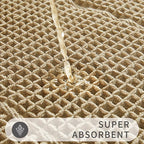 Bath Rugs Mat,Upgraded Waffle Bath mat,Super Absorbent Non Slip Bath Rugs,Machine Washable Rugs for Shower romm, Rubber Backing Boho Mats, Ultra Soft,Brown,17"*24"