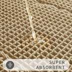 Bath Rugs Mat,Upgraded Waffle Bath mat,Super Absorbent Non Slip Bath Rugs,Machine Washable Rugs for Shower Room, Rubber Backed Bath Mats, Ultra Soft,Brown,18" x 30"