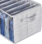 Zilink Upgraded Pants Organizer with Support Board Clear Jeans Organizer for Closet with 7 Grids Wardrobe Clothes Organizer for Jean Pant Sweater Legging T-Shirt, 6 Pack