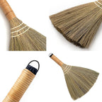 Set of 2 Brooms for Kid 12.6 inch & 16.54 inch - Vietnamese Natural Straw Soft Broom -Soft Bristle Brooms, Decorative Broom