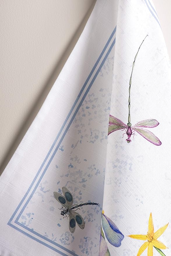 Maison d' Hermine Kitchen Towels Set of 3 100% Cotton 27.50" x 20" Reusable Cloth Tea Dish Towels Absorbent with Hanging Loop for Kitchen, Home, Dining, Cocktail Parties Spring/Summer (Fleurs De Mai)