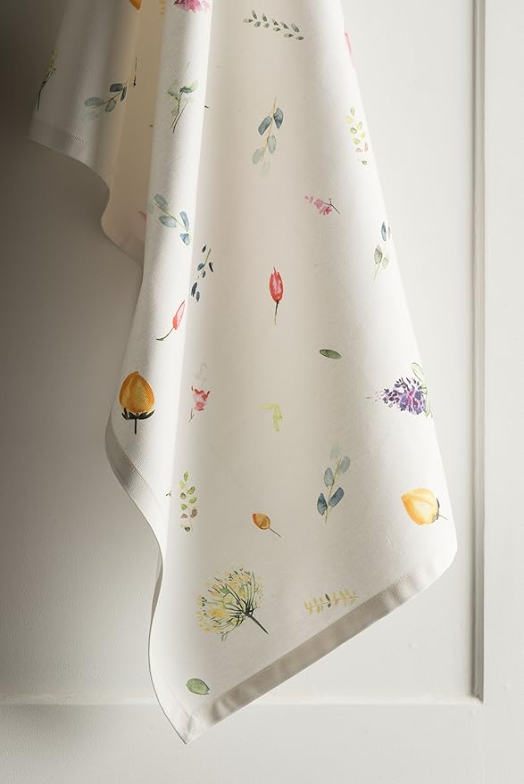 Maison d' Hermine Kitchen Towels Set of 2 100% Cotton 27.50" x 20" Reusable Cloth Tea Dish Towels Absorbent with Hanging Loop for Kitchen, Dining, Cocktail Parties Spring/Summer (Botanical Fresh)