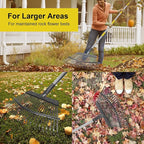 ﻿Stanew 65 Inch Garden Leaf Rake Set ,for Leaves Adjustable Long Handle Rake Sturdy Metal Yard,Garden Rakes17 Wide with 15 Gallon Garden Bag for Gardening Lawns Yard Outdoor Camping