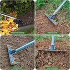 Weeding Rake Tool, Garden Weed Puller with Detachable Long Handle, 62 Inch Heavy Duty Hand Weed Remover Tool for Lawn, Yard, Atio and Backyard (7 Tines)