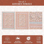 Maison d' Hermine Kitchen Towels Set of 3 100% Cotton 27.50" x 20" Reusable Cloth Tea Dish Towels Absorbent with Hanging Loop for Kitchen, Home, Dining, Cocktail Parties (Nila)