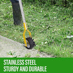 Wheel Rotary Edger, Adjustable Length Lawn Edger, Stainless Steel Edger Lawn Tool, Lawn Tool for Manual Edger, Rotary Edger for Sidewalks, Gardens, Driveways and Flower Bed Edging, yellow