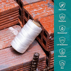 White Mason Line String – 393ft, 1.3mm Thick Twisted Polypropylene – Durable Construction Twine for Laying Bricks, Blocks, Fences in Gardening, DIY & Landscaping Projects