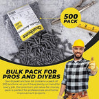 Qualihome Ribbed Plastic Drywall Anchors - Wall Anchors for Drywall - Plastic Screw Anchors for Secure Fastening (Bulk Pack, #6-8 x 7/8")