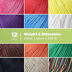 Hemp Twine for Gardening - Twine for Crafts - Organic Natural Hemp String for Jewelry Making - Strong Durable Cord for Decoration, Macrame + Cooking - 1MM, 100G/430 Ft. - 20 lb. Test Strength - Pink