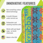 Wet-it! Skrubba 6-Pack Reusable Dish Scrubbers – Non-Scratch Scouring Pads for Kitchen & Household – Eco-Friendly, Dishwasher Safe Scrub Sponges for Dishes, Pots & Pans (Vogue)