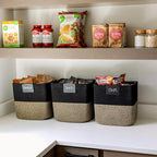 NaturalCozy 13 Inch Cube Storage Bins Cotton Rope Woven Baskets for Organizing 3-Pack | 13 x 13 Storage Cubes | Fabric Square Storage Baskets for Shelves Organizer, Kids Toy Bins, Closet Baby Nursery