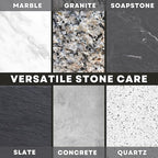 Soapstone Cleaning Kit - Includes Stone Spray Cleaner, Scraper, Microfiber Cloth - Food Safe - Natural Ingredients - Safely Clean Soapstone, Slate, Granite, Quartz, Marble, Concrete - USA