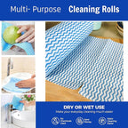 Reusable Cleaning Cloths Kitchen Paper Towels Washable Rolls Dish Cloths Dish Towels Handi Wipes,Quick Dry,Blue, 50 Ct/Roll,Total 2 Rolls