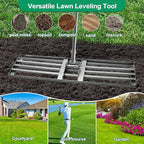 Lawn Leveling Rake with 36"x10" Ground Plate Heavy Duty, Oversized Yard Leveling Rake Tool for Soil - Adjustable Effort Saving Handle, Metal Landscape Lawn Leveler for Garden, Topdressing & Seeding