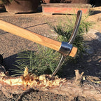LIANGLIDE Pick Axe Tool Garden Hoe Detachable Pickaxe Hoe Stainless Steel Pickaxe Hoe with Wooden Handle Heavy Duty Wood Pick Axe Garden Mattock Tool for Transplanting Digging Planting Loosening Soil