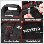 Workpro 12-inch Close Top Wide Mouth Storage Tool Bag, W081020A