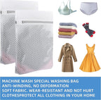 Laundry Bags 4 Pcs Mesh - 12 x 16 Inches, Durable Zipper Mesh Wash Bags for Delicates & Traveling